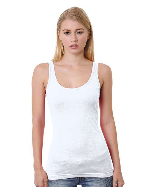 Bayside Junior's USA-Made Tank Top - White Front