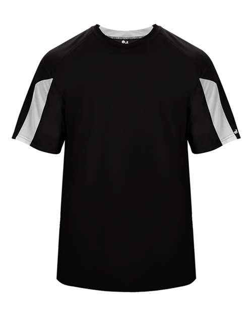 Badger Youth Striker T-Shirt - Black/ White Front