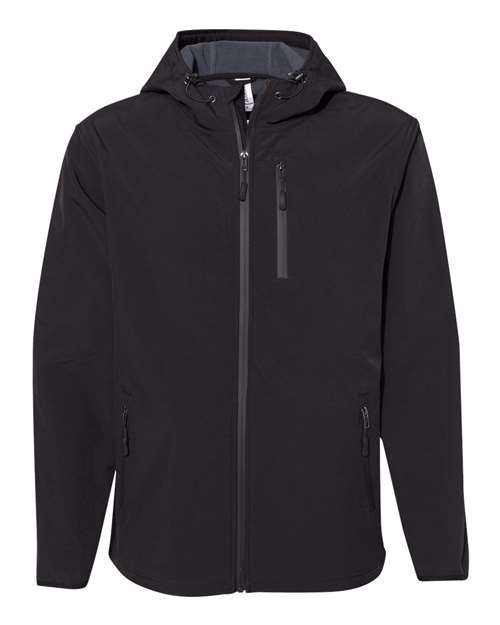 Independent Trading Co. Men's Poly-Tech Soft Shell Jacket - Black Front