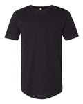 Men's Cotton Long Body T-Shirt - Black Front