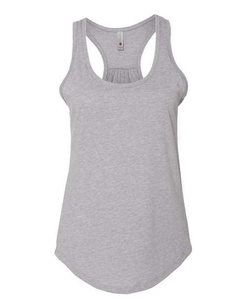 Next Level Women's Gathered Racerback Tank - Heather Grey Front