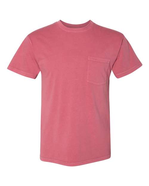 Next Level Unisex Inspired Dye Pocket Tee - Smoked Paprika Front