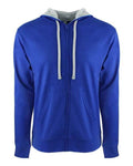 Next Level Unisex Laguna Full-Zip Hoodie Sweatshirt - Royal/ Heather Grey Front