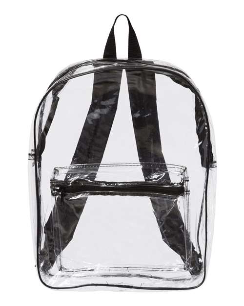 Clear PVC Backpack - Black Front