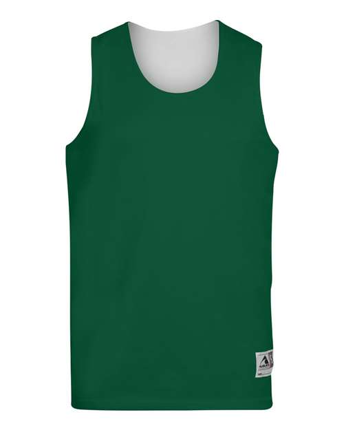 Augusta Sportswear Unisex Reversible Wicking Tank Top - Dark Green/ White Front