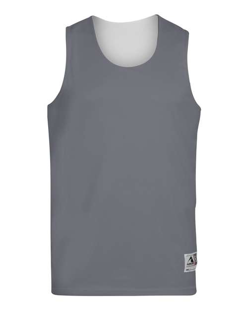 Augusta Sportswear Unisex Reversible Wicking Tank Top - Graphite/ White Front