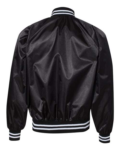 Augusta Sportswear Unisex Satin Baseball Jacket Striped Trim - Back