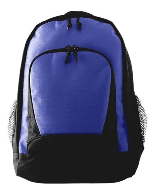 Augusta Sportswear Ripstop Backpack - Purple/ Black Front