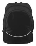 Augusta Sportswear Tri-Color Backpack - Black/ Black/ White Front