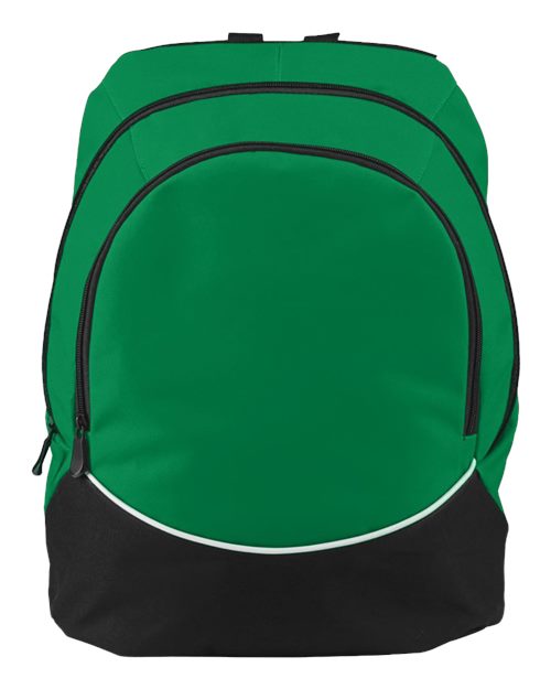 Augusta Sportswear Tri-Color Backpack - Kelly/ Black/ White Front