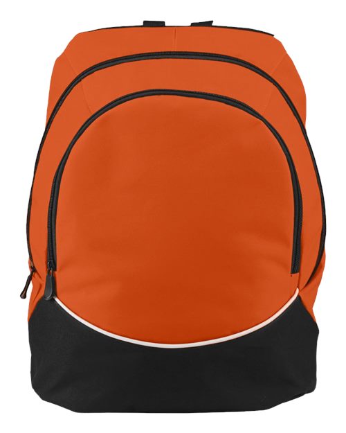 Augusta Sportswear Tri-Color Backpack - Orange/ Black/ White Front