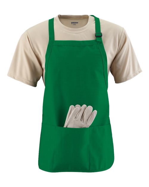 Augusta Sportswear Medium Length Apron with Pouch - Kelly Front