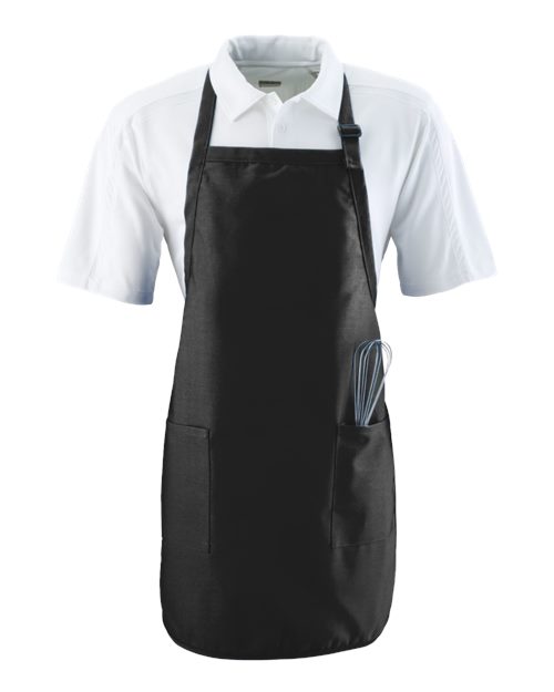 Augusta Sportswear Full Length Apron with Pockets - Black Front
