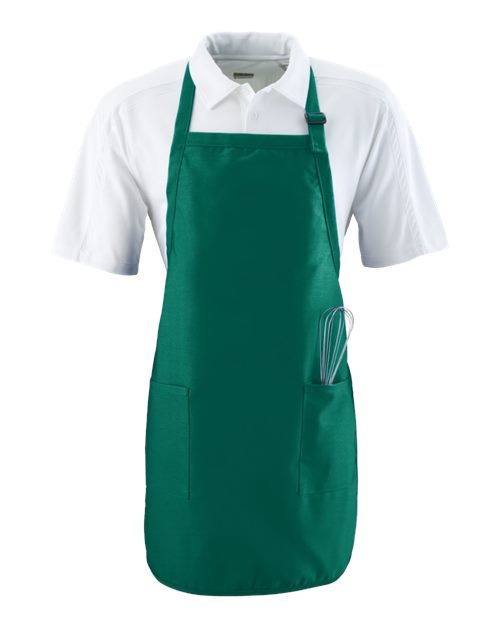 Augusta Sportswear Full Length Apron with Pockets - Dark Green Front