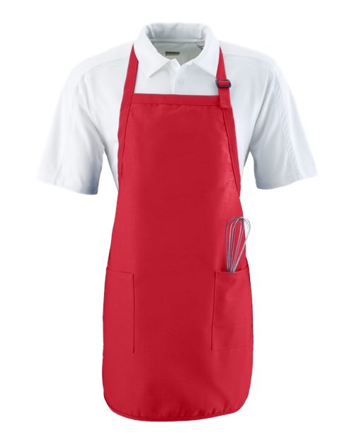 Augusta Sportswear Full Length Apron with Pockets - Red Front