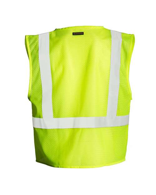 Kishigo Unisex 4 Pocket Hook-and-Loop Mesh Vest - Back