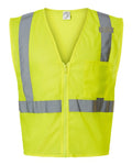 Kishigo Unisex Single Pocket Zipper Mesh Vest - Lime Front