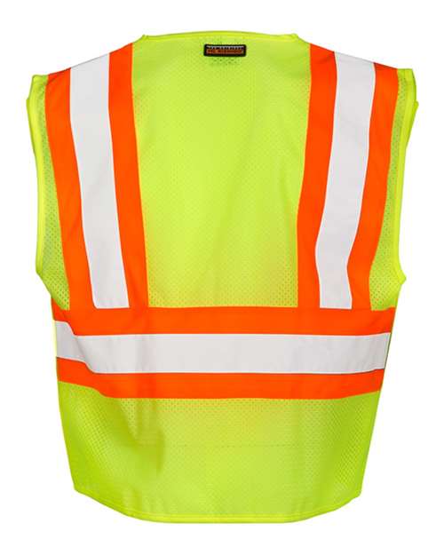 Kishigo Unisex Contrasting Mesh Breakaway Vest - Back