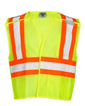 Kishigo Unisex Contrasting Mesh Breakaway Vest - Lime Front