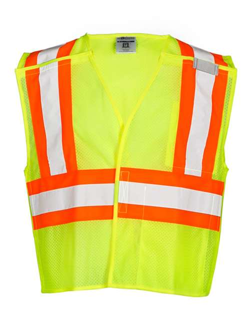 Kishigo Unisex Contrasting Mesh Breakaway Vest - Lime Front