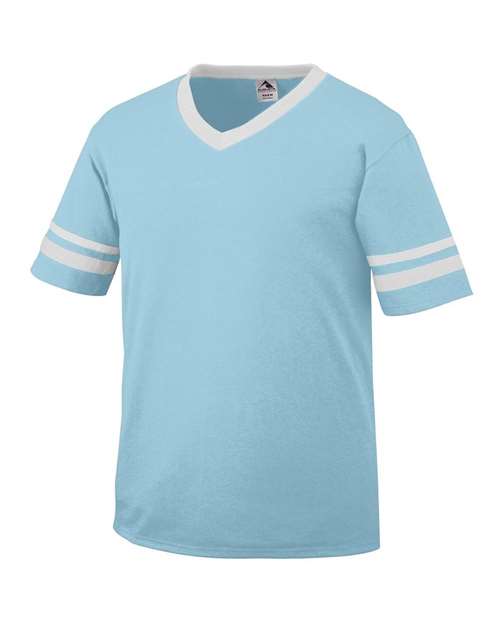 Augusta Sportswear V-Neck Jersey with Striped Sleeves - Side