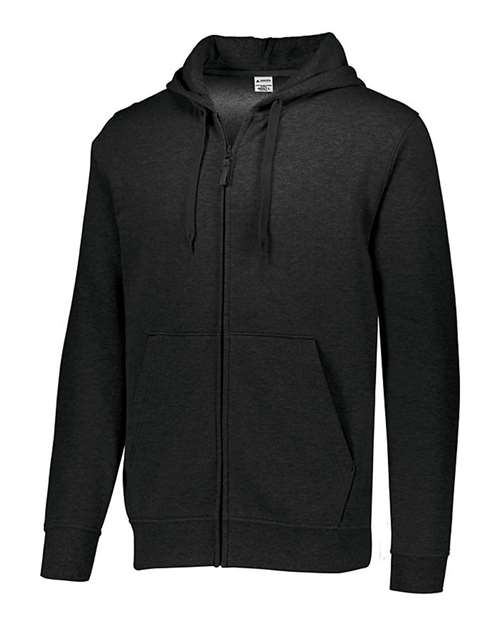 Augusta Sportswear Men's 60/40 Fleece Full-Zip Hooded Sweatshirt - Black Front