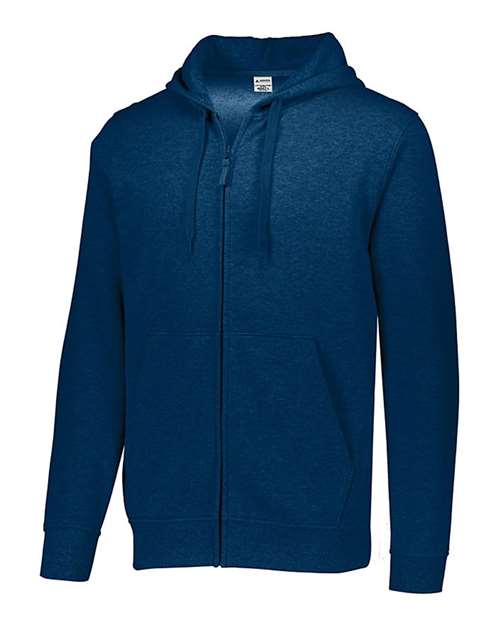 Augusta Sportswear Men's 60/40 Fleece Full-Zip Hooded Sweatshirt - Navy Front