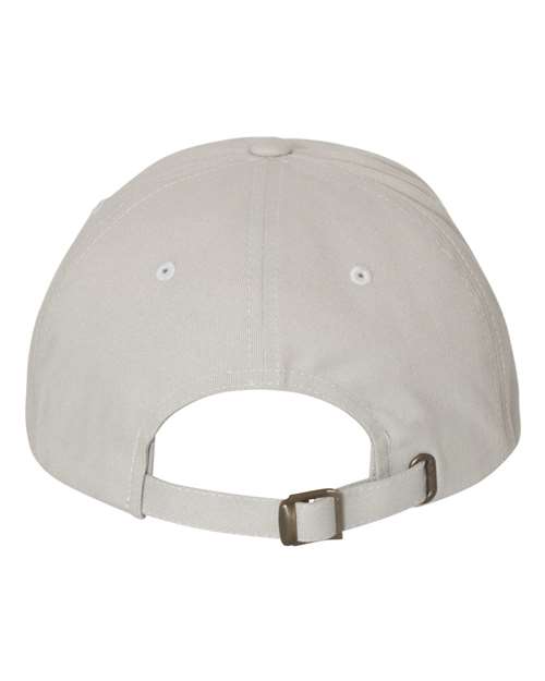 Peached Cotton Twill Dad Hat - Light Grey Back