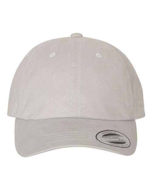 Peached Cotton Twill Dad Hat - Light Grey Front