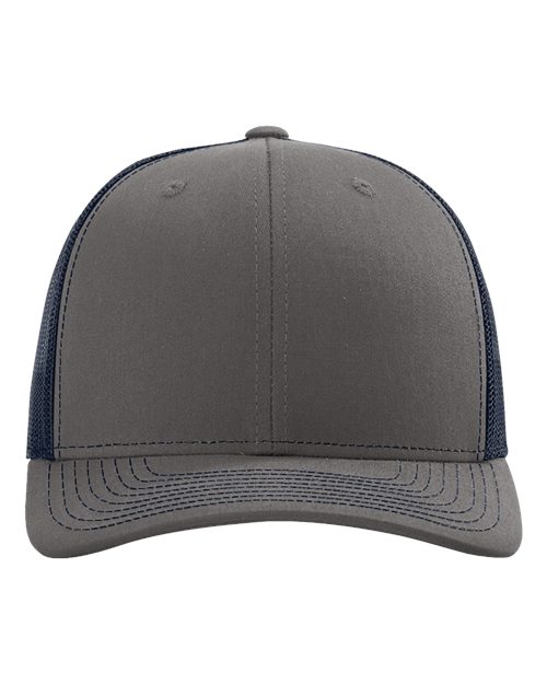Richardson Snapback Trucker Cap - Charcoal/ Navy Front