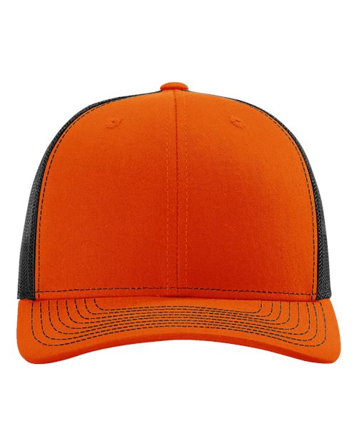 Richardson Snapback Trucker Cap - Orange/ Black Front