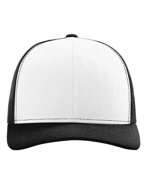 Richardson Snapback Trucker Cap - White/ Black Front
