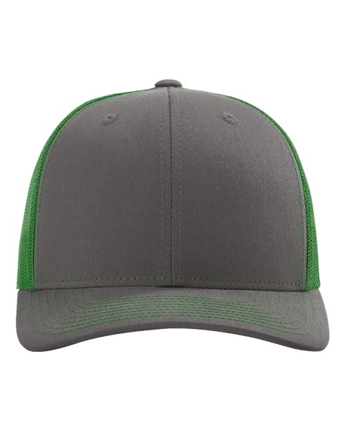 Richardson Snapback Trucker Cap - Charcoal/ Kelly Front