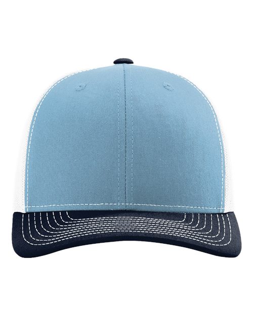 Richardson Snapback Trucker Cap - Columbia Blue/ White/ Navy Front