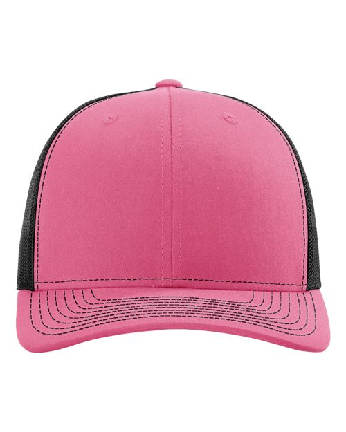 Richardson Snapback Trucker Cap - Hot Pink/ Black Front