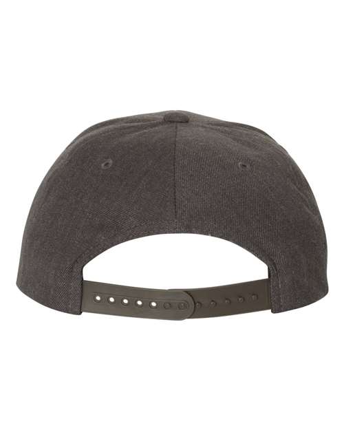 Premium Flat Bill Snapback Cap - Dark Heather Back