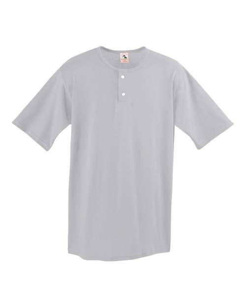 Augusta Sportswear Men's Two-Button Baseball Jersey - Athletic Heather Front