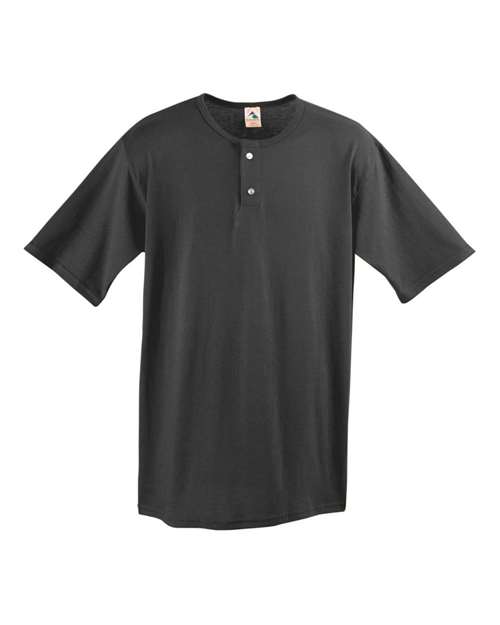 Augusta Sportswear Men's Two-Button Baseball Jersey - Black Front