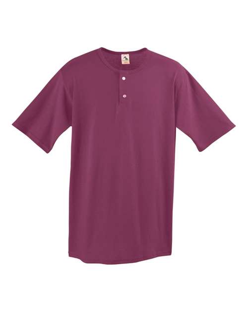 Augusta Sportswear Men's Two-Button Baseball Jersey - Maroon Front