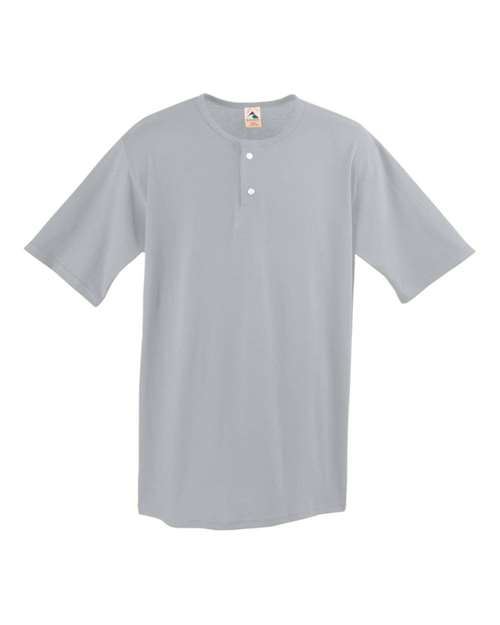 Augusta Sportswear Men's Two-Button Baseball Jersey - Silver Grey Front