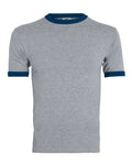 Augusta Sportswear Youth Ringer T-Shirt - Athletic Heather/ Navy Front