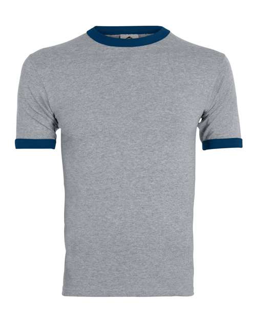 Augusta Sportswear Youth Ringer T-Shirt - Athletic Heather/ Navy Front