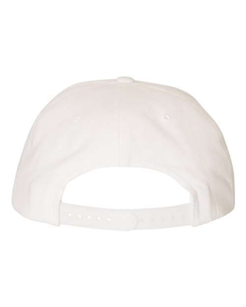 Premium Flat Bill Snapback Cap - White Back