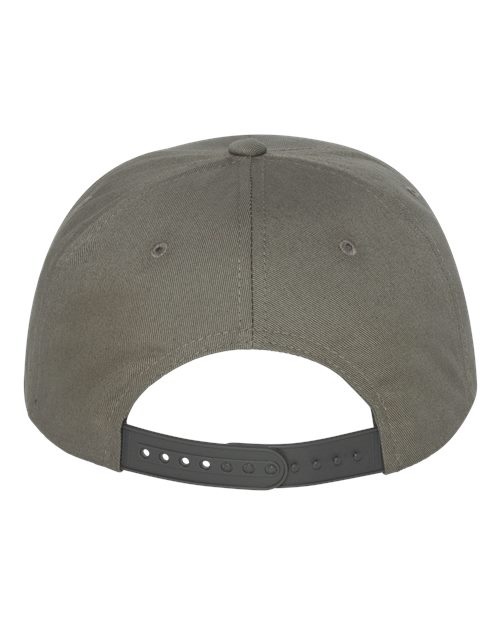 Five-Panel Cotton Twill Snapback Cap - Dark Grey Back