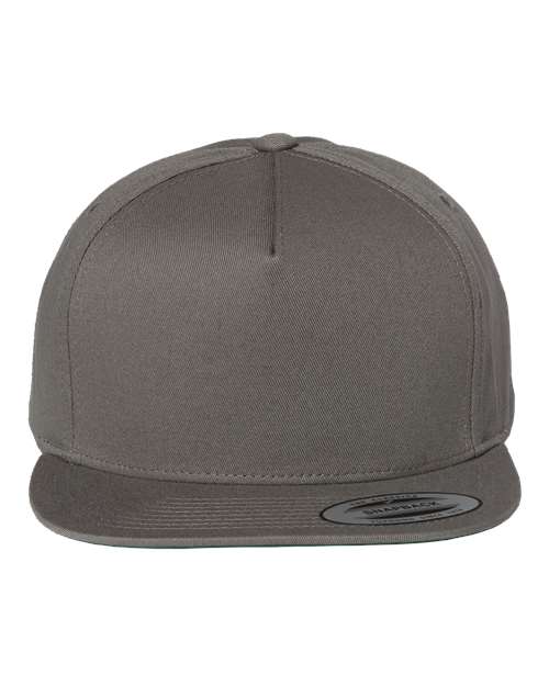 YP Classics Five-Panel Cotton Twill Snapback Cap - Dark Grey Front