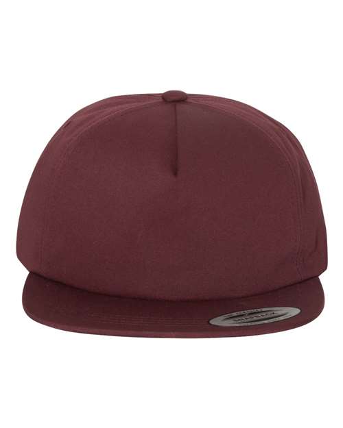 YP Classics Lightly-Structured Five-Panel Snapback Cap - Maroon Front