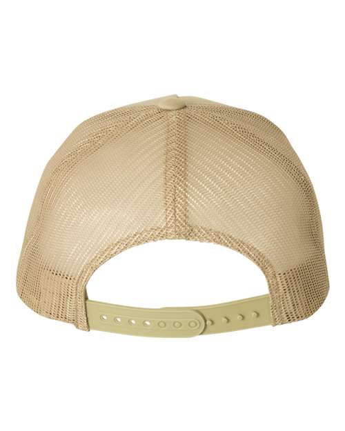 Five-Panel Retro Trucker Cap - Khaki Back