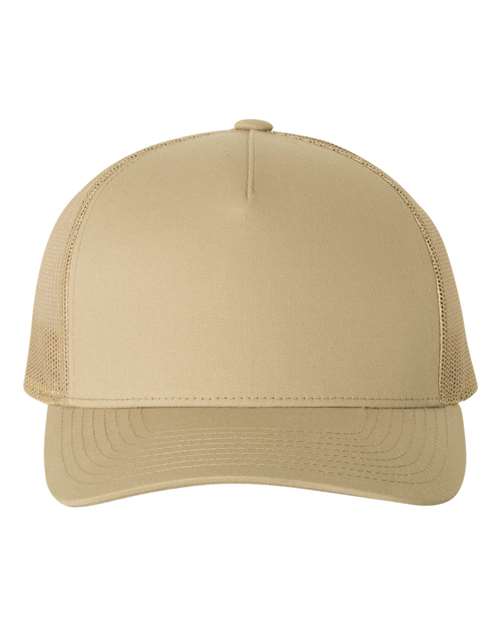 Five-Panel Retro Trucker Cap - Khaki Front