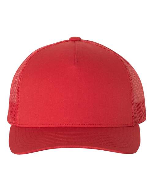 Five-Panel Retro Trucker Cap - Red Front