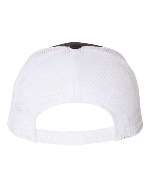 Five-Panel Retro Trucker Cap - Black/ White Back